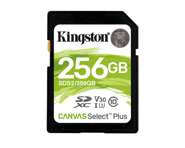 Kingston Canvas Select SD 256GB Tarjeta de Memoria Plus Clase10 