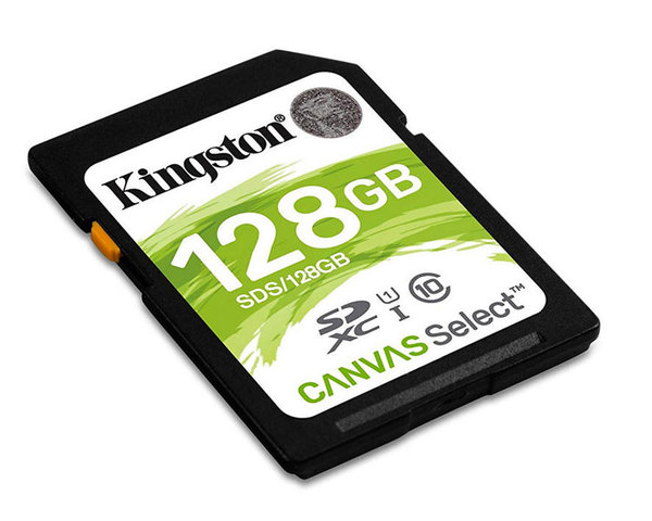 Kingston Canvas Select SD 128GB Tarjeta de Memoria Plus Clase 10 