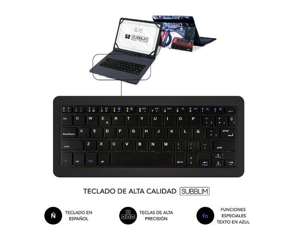 Subblim Funda England con Teclado Keytab USB para Tablet 10.1" 
