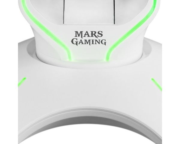 Mars Gaming MHHX Soporte Auriculares Gaming RGB Flow + HUB 2x USB 2.0 Blanco