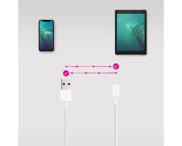 Nanocable Cable cargador/Datos lightning a USB-A 0.5m Blanco