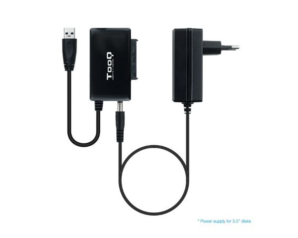 TooQ Adaptador USB-A a SATA para Discos Duros 2.5"-3.5" Negro