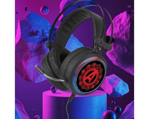 Auricular Gaming con Micrófono Luz RGB Avengers Negro