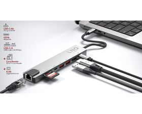 LINQ LQ48010 Pro 8 Puertos USB-C Gris