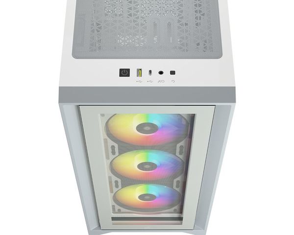 Corsair iCUE 4000X RGB Cristal Templado USB 3.0 Blanca