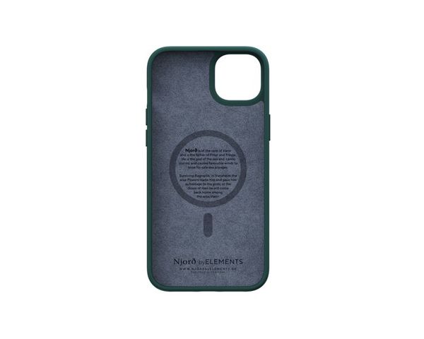 Njord Jord Magsafe para iPhone 12/13/14 Plus Piel de Salmón Verde Oscuro