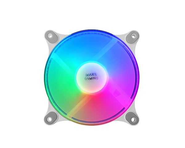 Mars Gaming MFDUO Kit 2 Ventiladores FRGB Rainbow 120mm Blancos