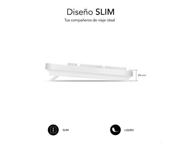 Subblim Business Slim Silencioso Teclado USB Blanco