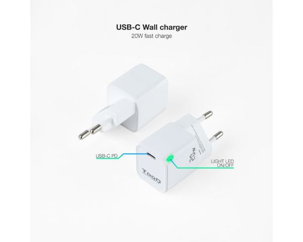 TooQ Cargador de pared GAN USB-C 20W
