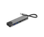 LinQ 6en1 Hub USB-C a 2x USB-A/ RJ45/ HDMI