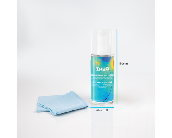 TooQ Kit Limpiador de Spray para Pantallas con Paño Microfibra