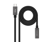 Nanocable Cable USB-C Macho a USB-C Hembra 3A 4K 1m Negro