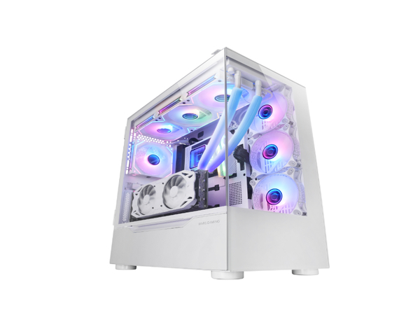 Mars Gaming MC-ULT Caja Gaming Custom XXL E-ATX Doble Cristal Templado + Puerta Lateral Blanco