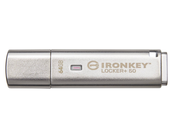 Kingston IronKey Locker+ 50 64GB USB 3.0 Plata
