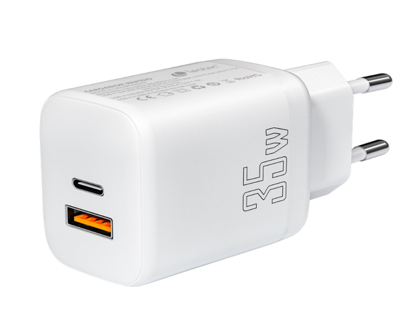 Leotec Cargador para Viaje USB-C PC + USB-A 35W Blanco