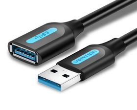 Vention CBHBD Cable USB-A 3.0 Macho/Hembra 50cm Negro