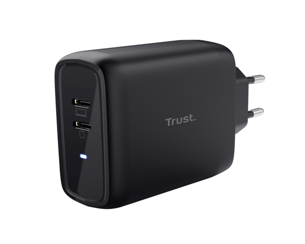 Trust Maxo Cargador de Pared 2xUSB-C 65W Negro