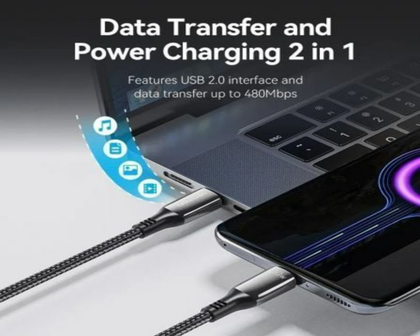 Vention CTKBH Cable 2.0 USB-C Macho a USB-C Macho 100W 2m Negro