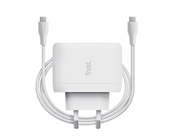 Trust Maxo Cargador de Pared USB-C 65W con Cable USB-C Blanco