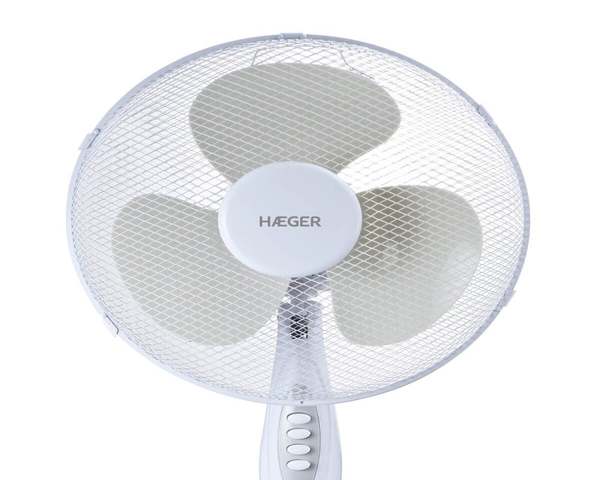 Haeger Cross Wind Ventilador de Pie 45W 130cm Blanco