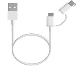 Xiaomi Cable USB a Micro USB con Adaptador USB-C 1m Blanco