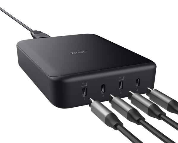 Trust MAXO Cargador de Sobremesa USB 4xUSB-C 240W Negro