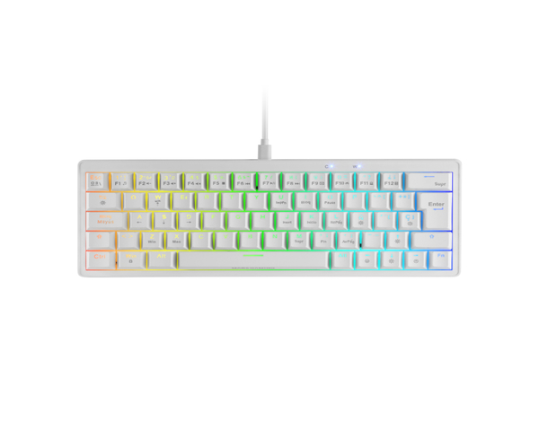 Mars Gaming MKMINIPRO Teclado Mecánico RGB 60% Switch Silencioso Blanco