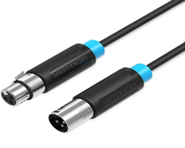 Vention Cable de Audio Estéreo XLR/M XLR/H 5m Negro