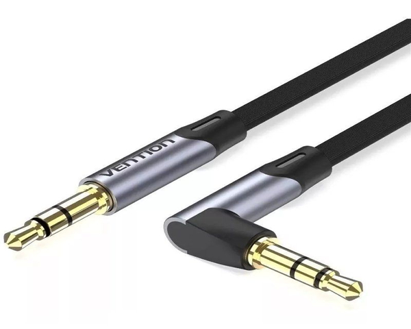 Vention Cable Audio Estéreo Acodado Jack 3.5 Macho a Jack 3.5 Macho 5M Gris