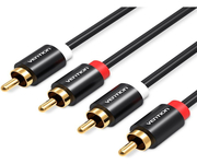 Vention Cable Audio Estéreo 2x RCA Macho a 2x RCA Macho 1.5M Negro