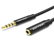 Vention Cable Audio Estéreo Jack 3.5 Macho a Jack 3.5 Hembra 1.5M Negro