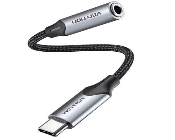Vention Adaptador Audio Jack 3.5 Hembra a USB-C Macho 1M Gris