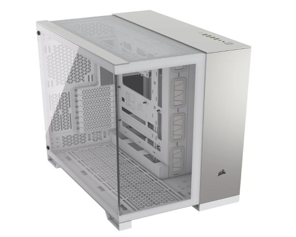 Corsair 6500X Semitorre ATX Doble Cristal Templado USB-C Blanco Aluminio