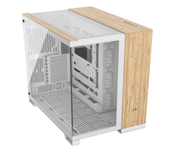 Corsair 6500X Caja ATX Doble Cristal Templado USB-C Blanco Madera Bambú