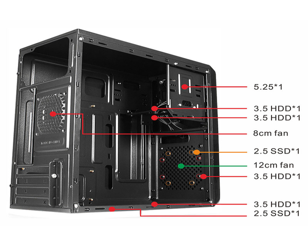 Approx APPC-301F Caja MicroATX FA/500 Negro