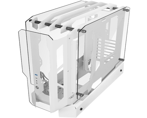 Mars Gaming MC-Edge Caja Gaming ATX Diseño Open Air Triple Cristal Templado USB-C USB 3.0 Blanco