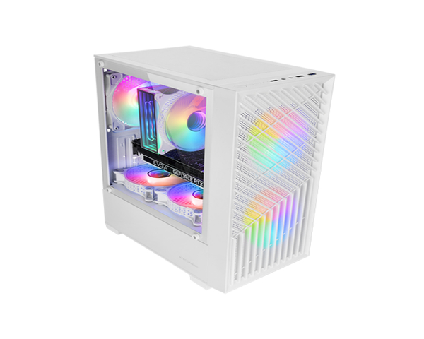 Mars Gaming MC-Vortex Caja Gaming Micro ATX Cristal Templado 3x Ventiladores FRGB Blanco