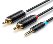 Vention Cable de Audio Estéreo Jack 3.5 Macho 2x RCA Macho 50cm Negro