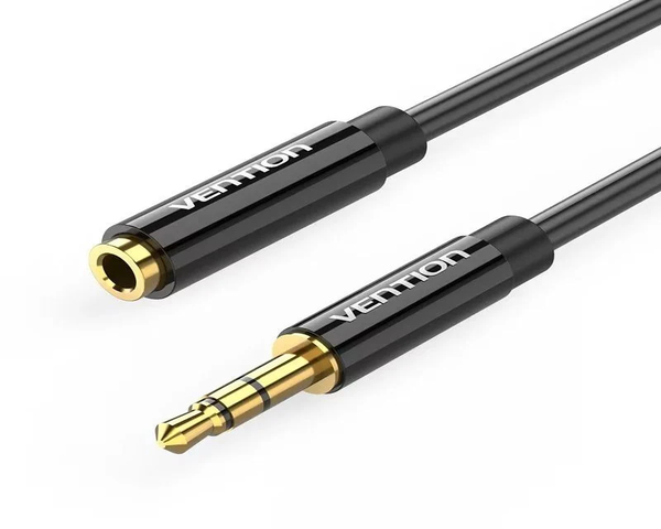 Vention Cable Estéreo Jack 3.5 Macho - Jack 3.5 Hembra 0.5m Negro