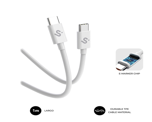 Subblim Cable Plus 100W CC 1M Blanco