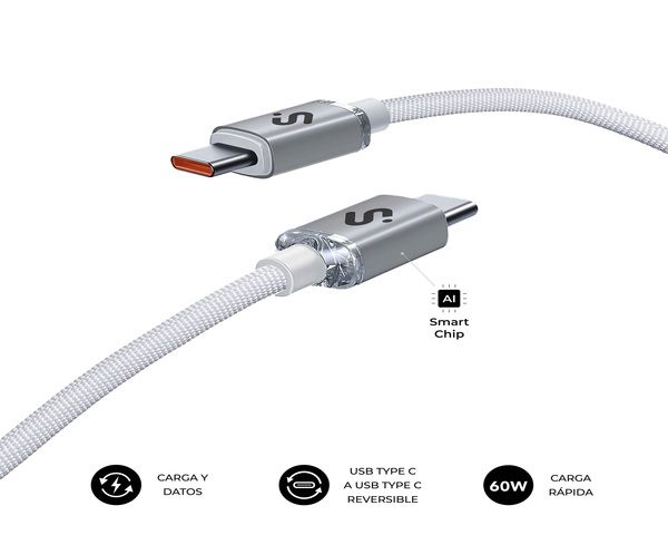 Subblim Cable Optimus 60W CC 1M Blanco