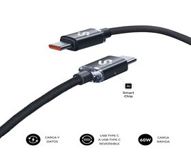 Subblim Cable Optimus 60W CC 2M Negro