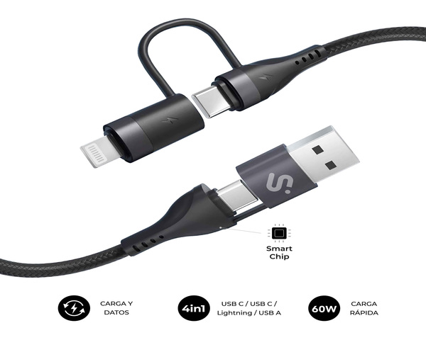 Subblim Cable Top 4In1 60W CCLA 1,2M