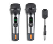 Micrófono NGS inalámbrico 2,4GHz dinámico con pantalla batería y receptor dual