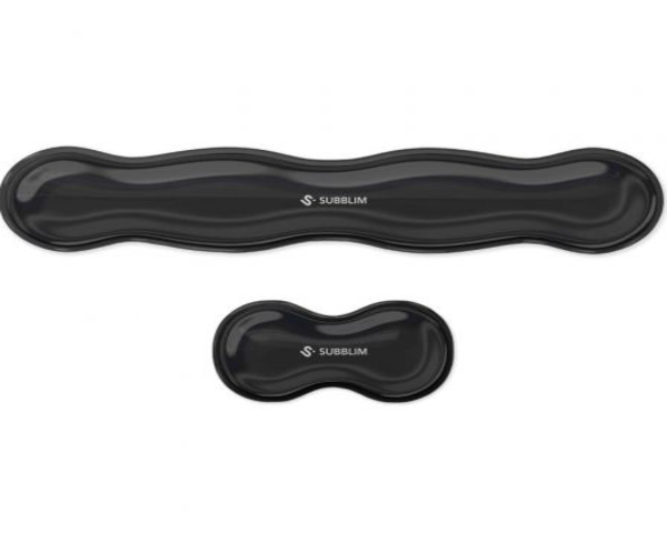 Subblim Kit Alfombrilla Teclado + Apoyo Muñeca Ratón Negro
